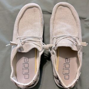 Tan and gold Aztec Hey Dudes